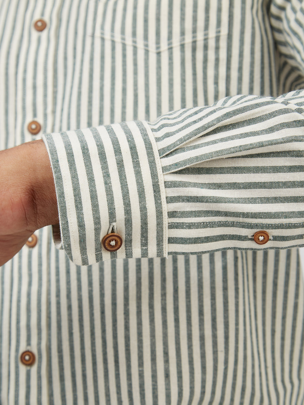 Oxford Stripe Long-Sleeve Shirt - Ocean Green