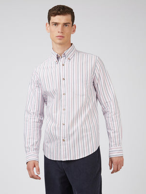 Oxford Stripe Long-Sleeve Shirt - Grape