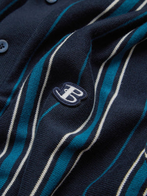 B by Ben Sherman Striped Knit Polo - Navy