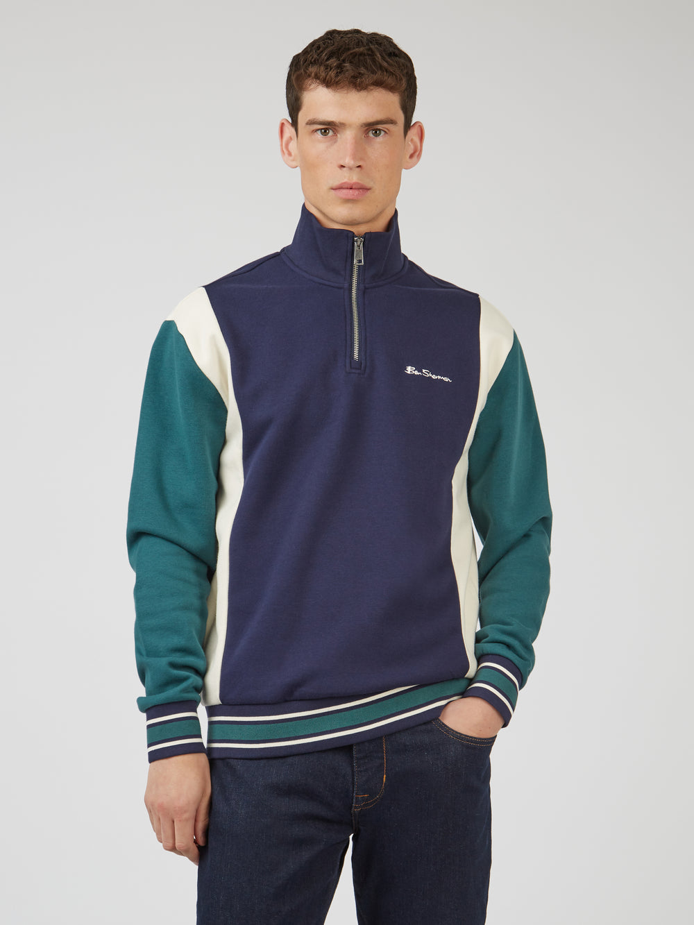 Colorblock Half-Zip Sport Sweatshirt