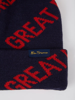 Team GB, Ben Sherman, Winter Beanie, Official 2022 Winter Olympics, Limited Edition Great Britain hat, Closing Ceremony, Navy,  Ben Sherman tab