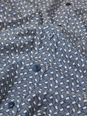Mod Dash Print Long-Sleeve Shirt - Blue