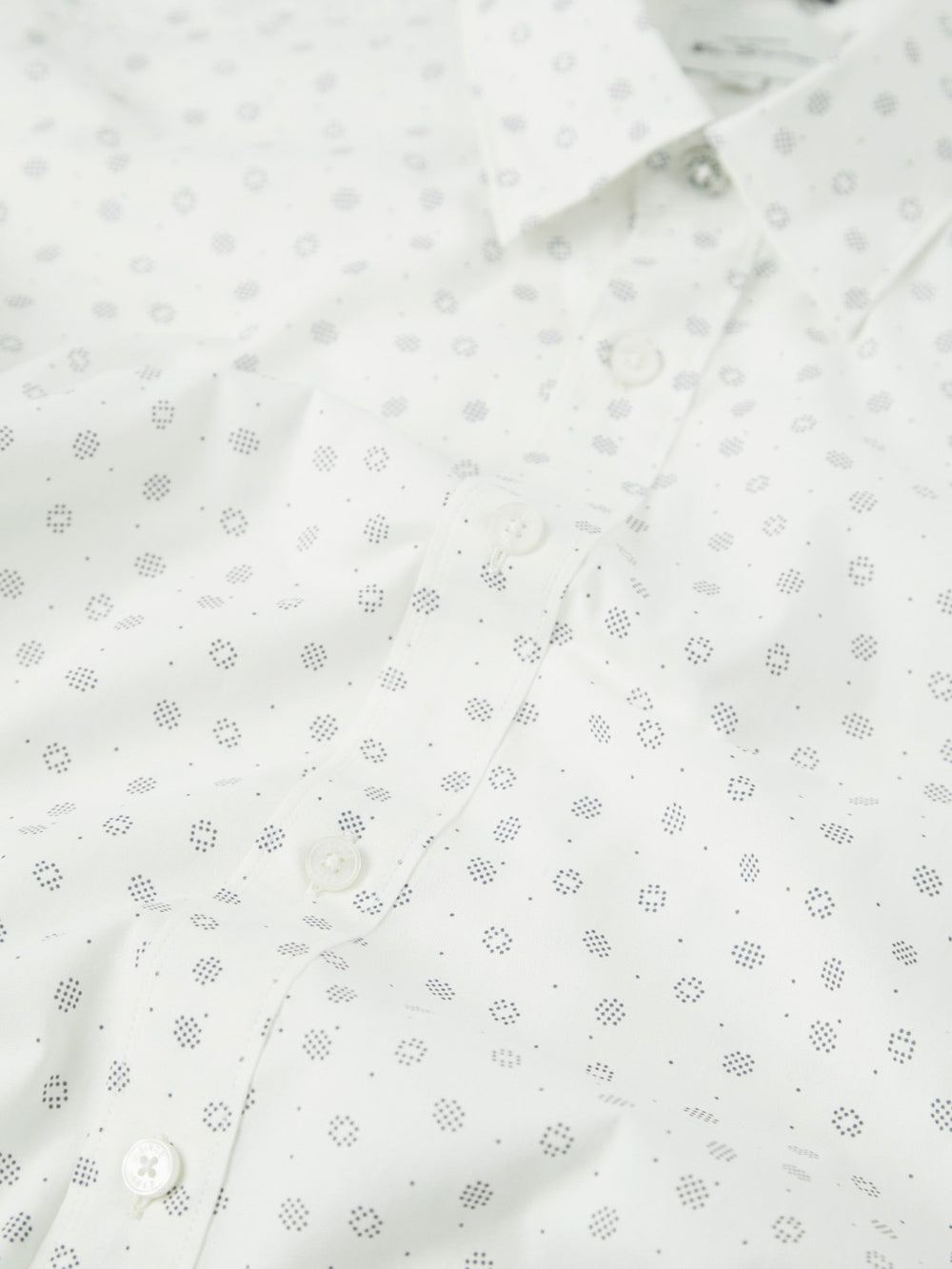 Scattered Spot Print Long-Sleeve Shirt - Ivory