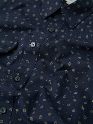 Scattered Spot Print Long-Sleeve Shirt