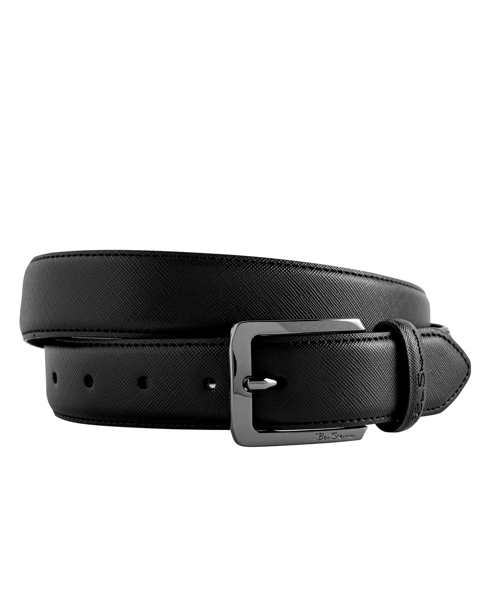 Bowen Leather Dress Belt - Black - Ben Sherman