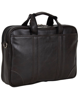 In Less Distress Faux Leather Slim Double Compartment 15.6