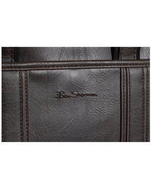 In Less Distress Faux Leather Slim Double Compartment 15.6