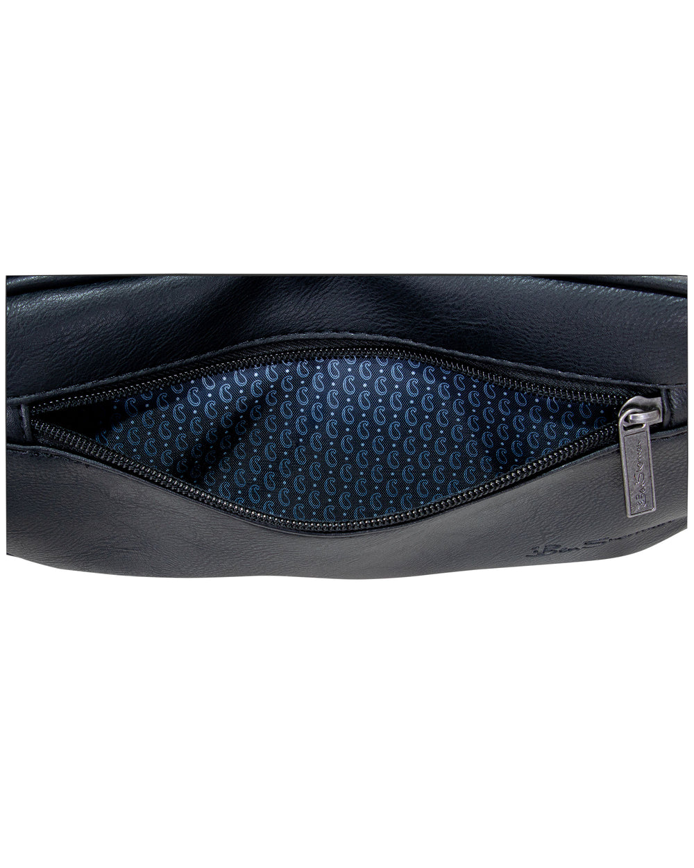Faux-Leather Dual-Compartment Top-Zip Travel Kit - Black