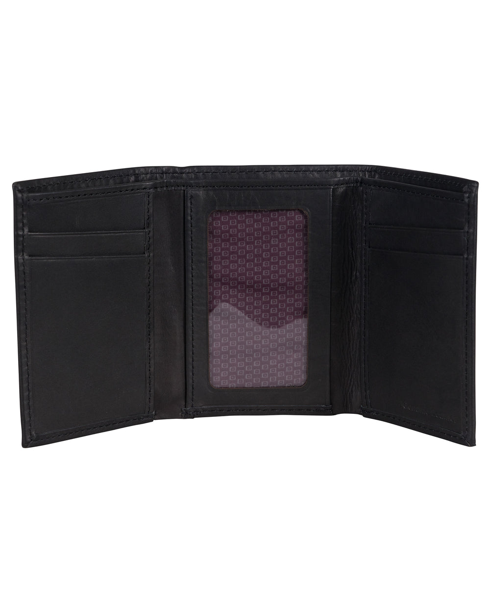 Manchester Marble Crunch Leather Trifold Wallet - Black