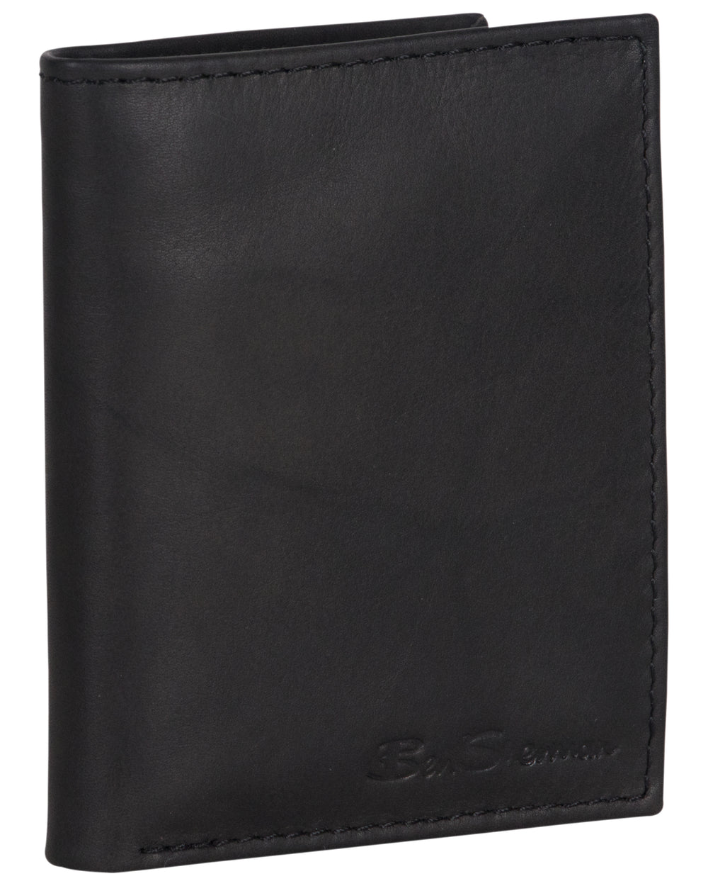 Manchester Marble Crunch Leather Bifold Wallet with Pull Tab - Black