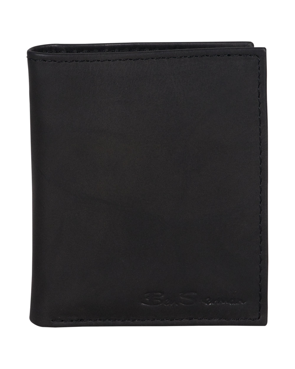 Manchester Marble Crunch Leather Bifold Wallet with Pull Tab - Black