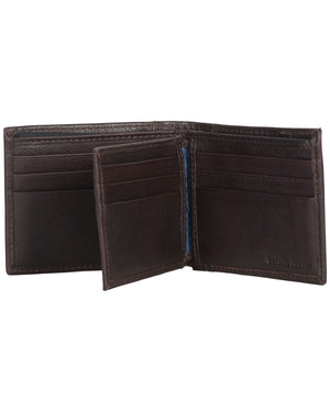 Longford Gingham Debossed Leather Bifold Wallet - Brown