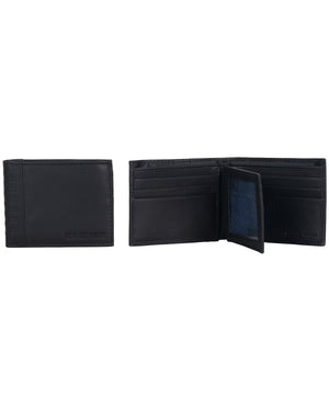 Longford Gingham Debossed Leather Bifold Wallet - Black