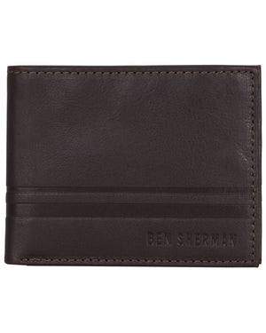 Archway Mod Stripe Leather Bifold Wallet - Brown