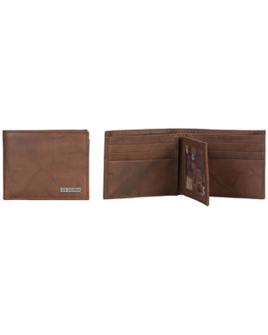 Goddington Crunch Leather Bifold Passcase Wallet - Brown