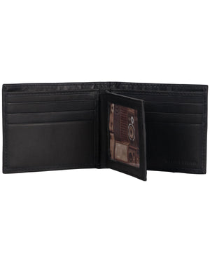 Goddington Crunch Leather Bifold Passcase Wallet - Black