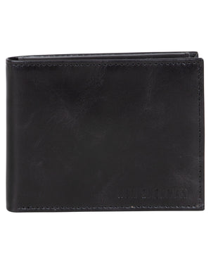 Romford Crunch Leather Billfold Wallet - Black