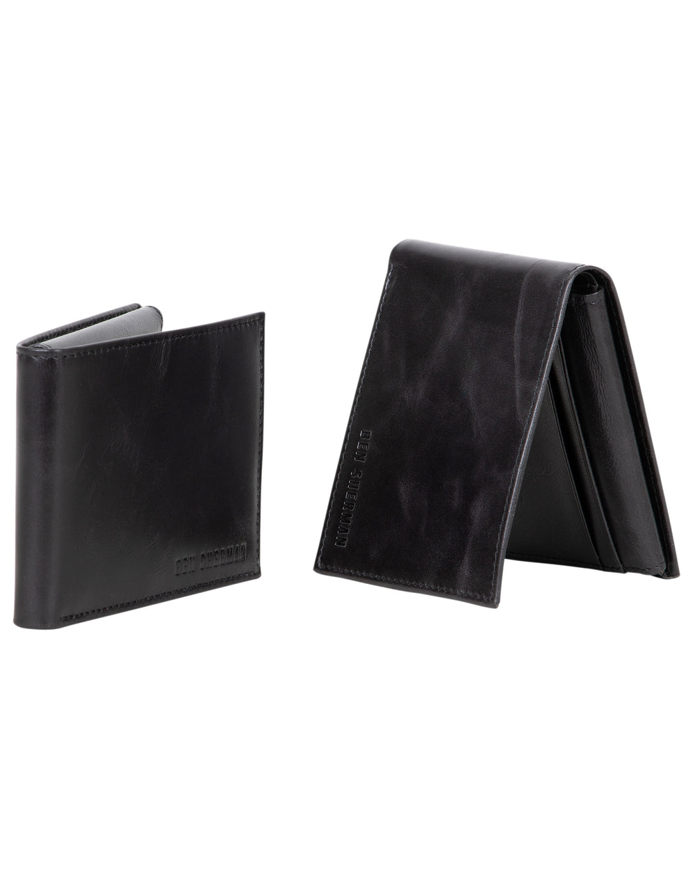 Romford Crunch Leather Billfold Wallet - Black