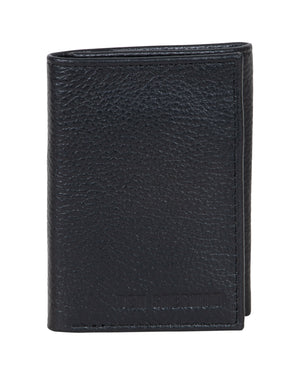 Brentford Full Grain Leather Trifold Wallet - Black