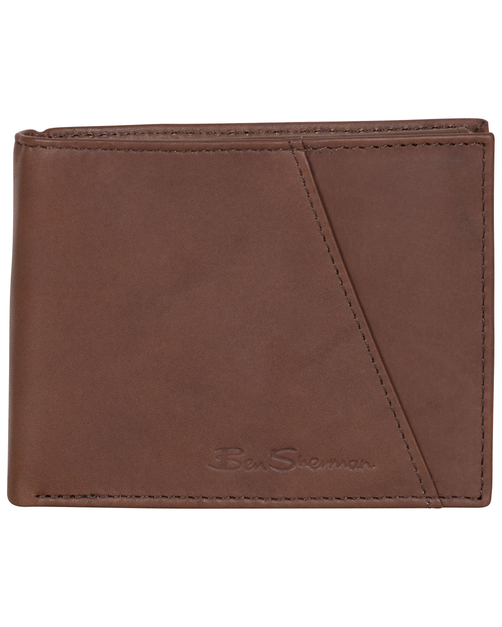 Manchester Full-Grain Cowhide Marble Crunch Leather Bifold Passcase Wallet - Brown