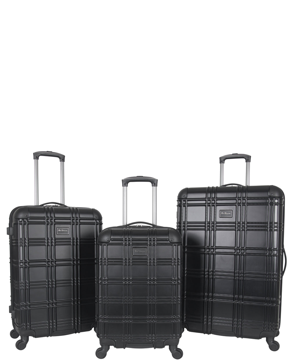 Nottingham 3-Piece Embossed Hardside Luggage Set - Black