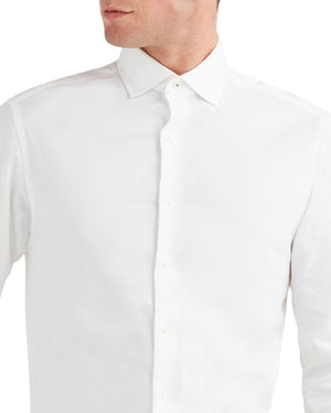 Diamond Texture Slim Fit Dress Shirt - White