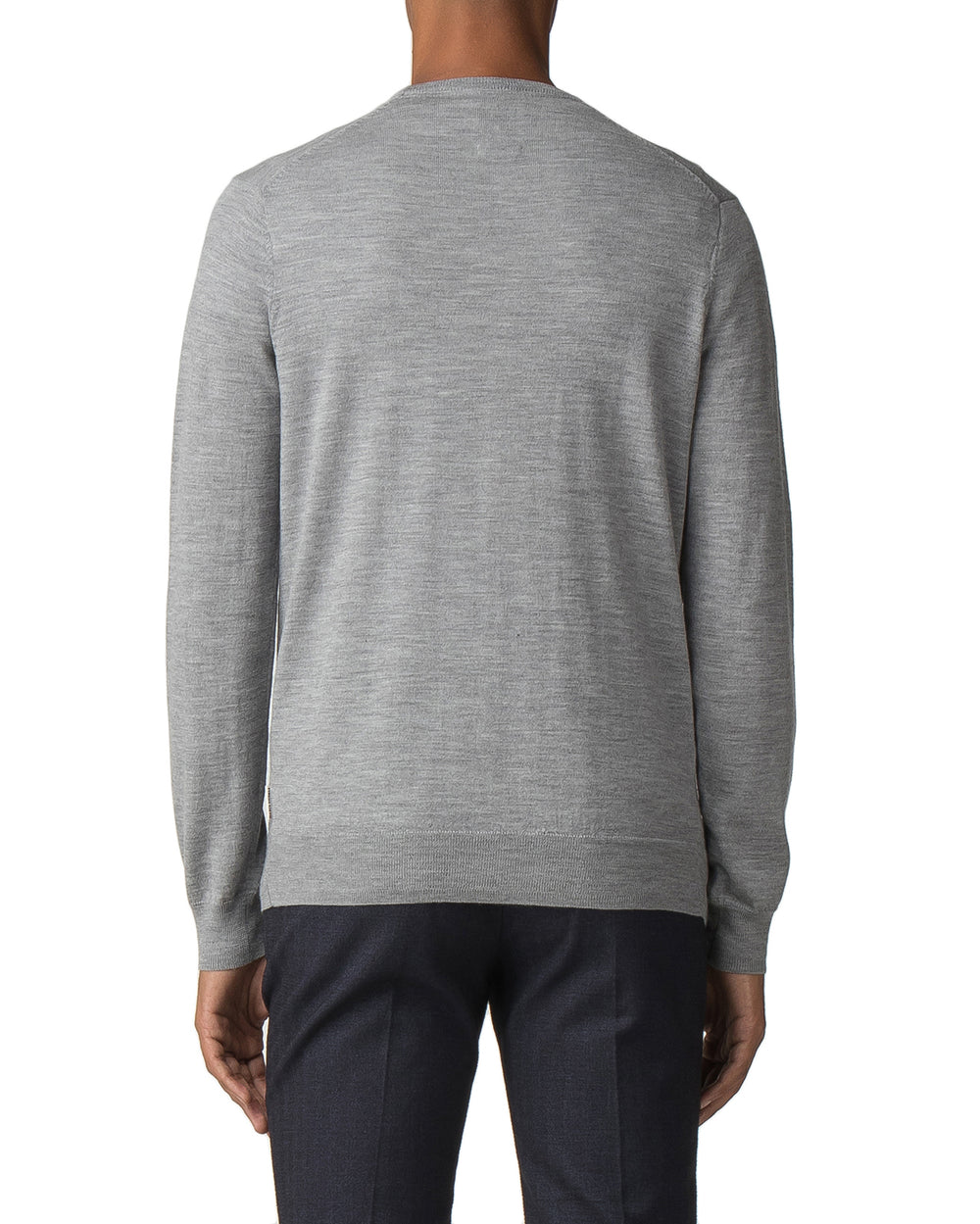 Merino Crewneck Sweater - Mid Grey Marl - Ben Sherman