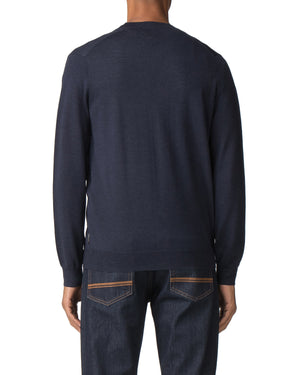 Merino Cardigan Sweater - Navy Blazer