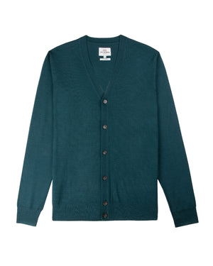 Merino Cardigan Sweater - Dark Green