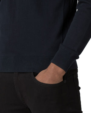 Raglan Sleeve Crewneck Sweater - Navy Blazer