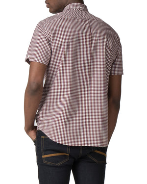 Short Sleeve Gingham Shirt - Oxblood