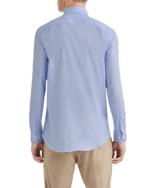 Blue Solid Oxford Slim Fit Dress Shirt