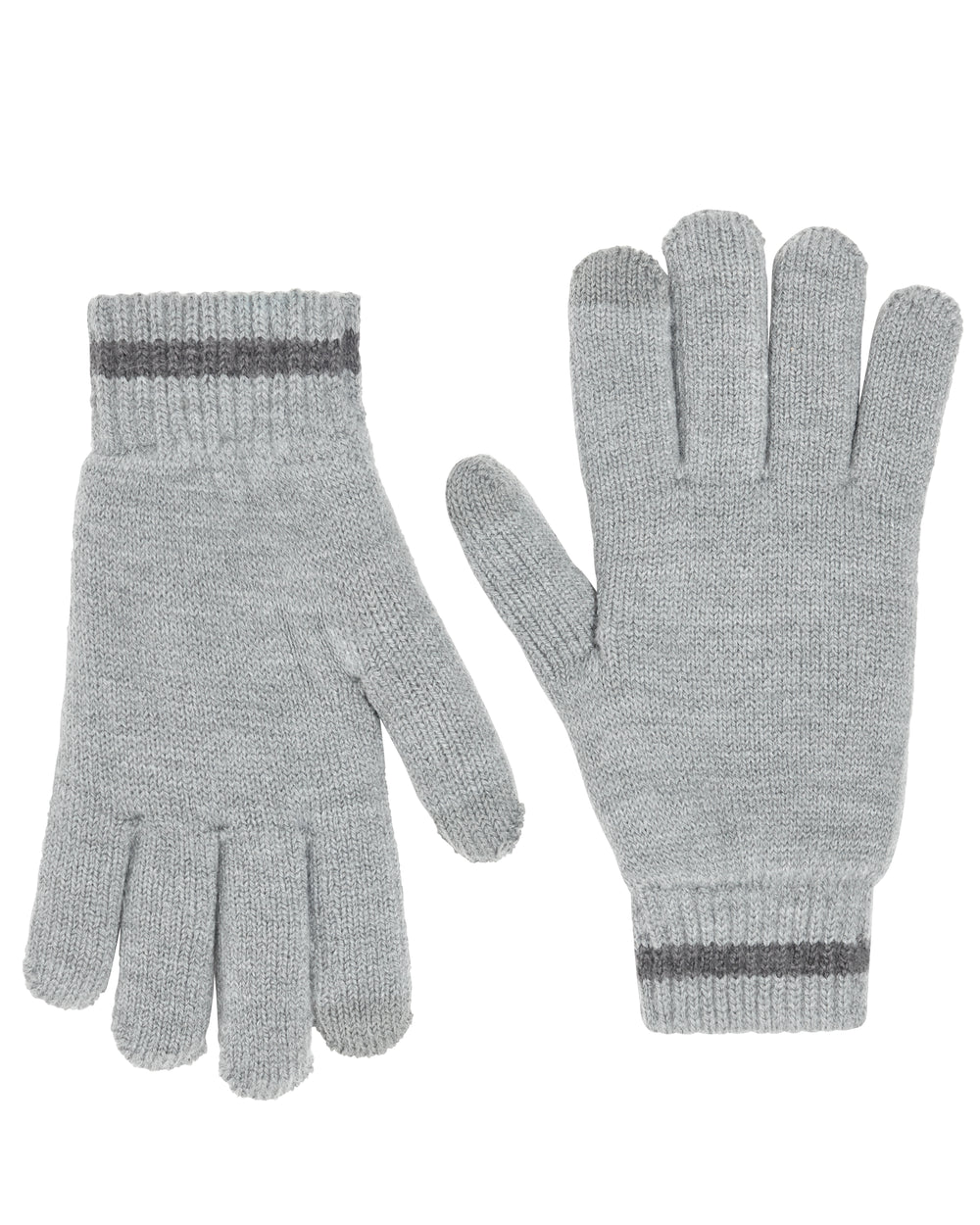 Chenille-Lined Knit Gloves - Charcoal - Ben Sherman