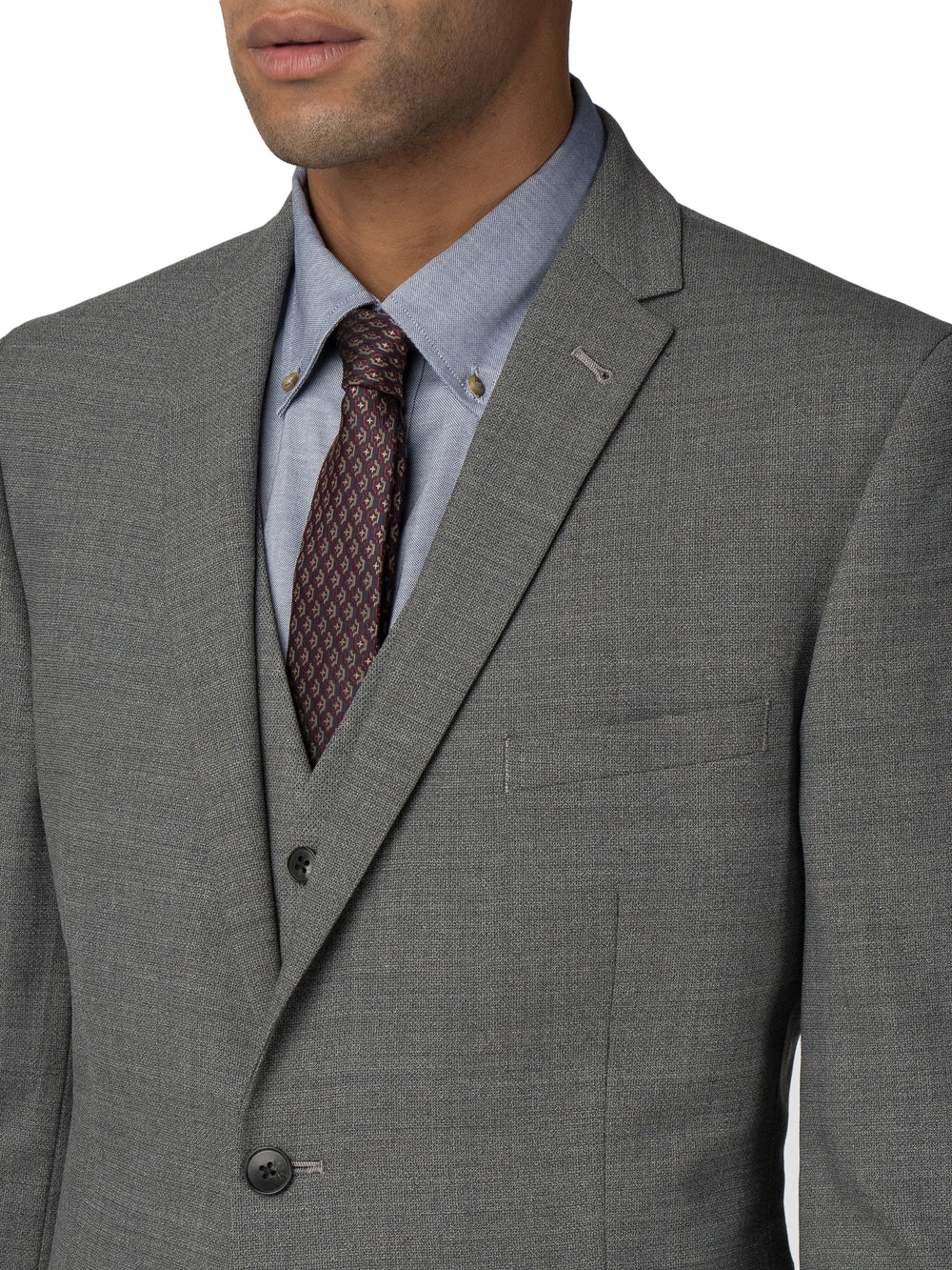 High-Twist Texture Stretch Camden Fit Suit Jacket - Grey