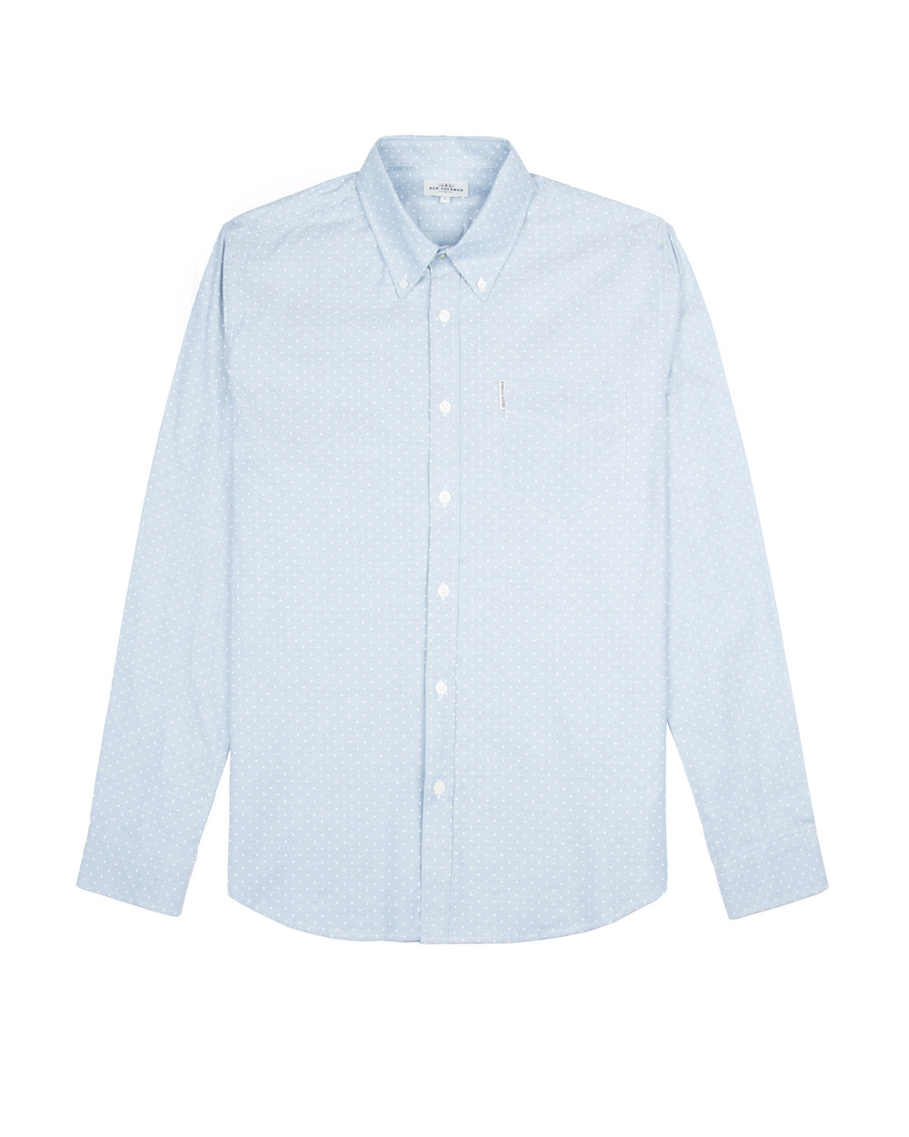 Long-Sleeve Polka Dot Oxford Shirt - Sky