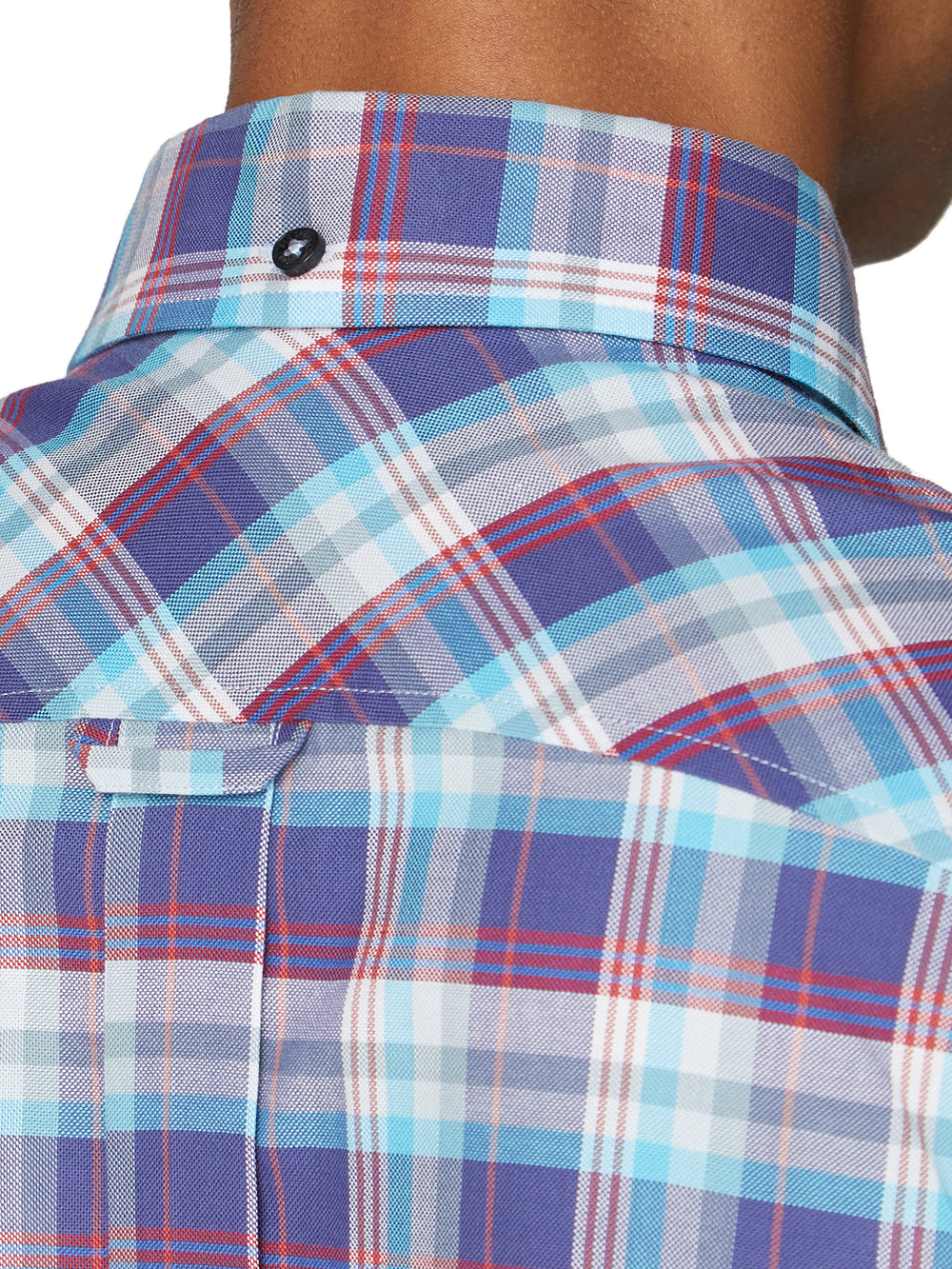 Short Sleeve Ombre Check Shirt - Cobalt - Ben Sherman