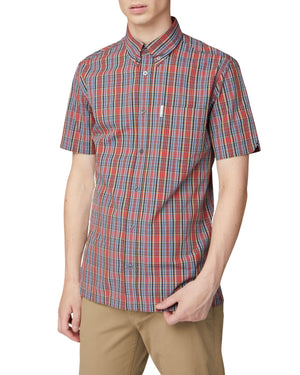 Short-Sleeve Archive Check Shirt - Red