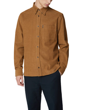 Long-Sleeve Cord Overshirt - Tan