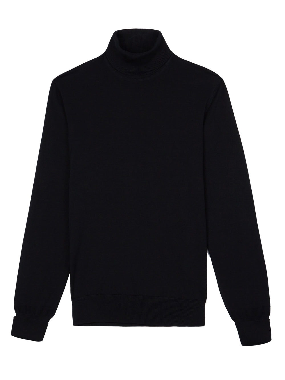 Cotton Roll Neck Sweater - Navy
