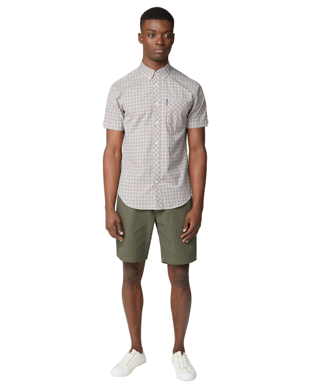 Short-Sleeve Mini Gingham Shirt - Dijon