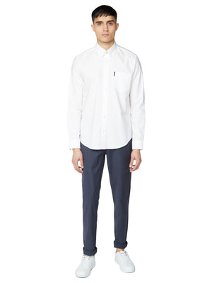 Long-Sleeve Signature Oxford Shirt - White