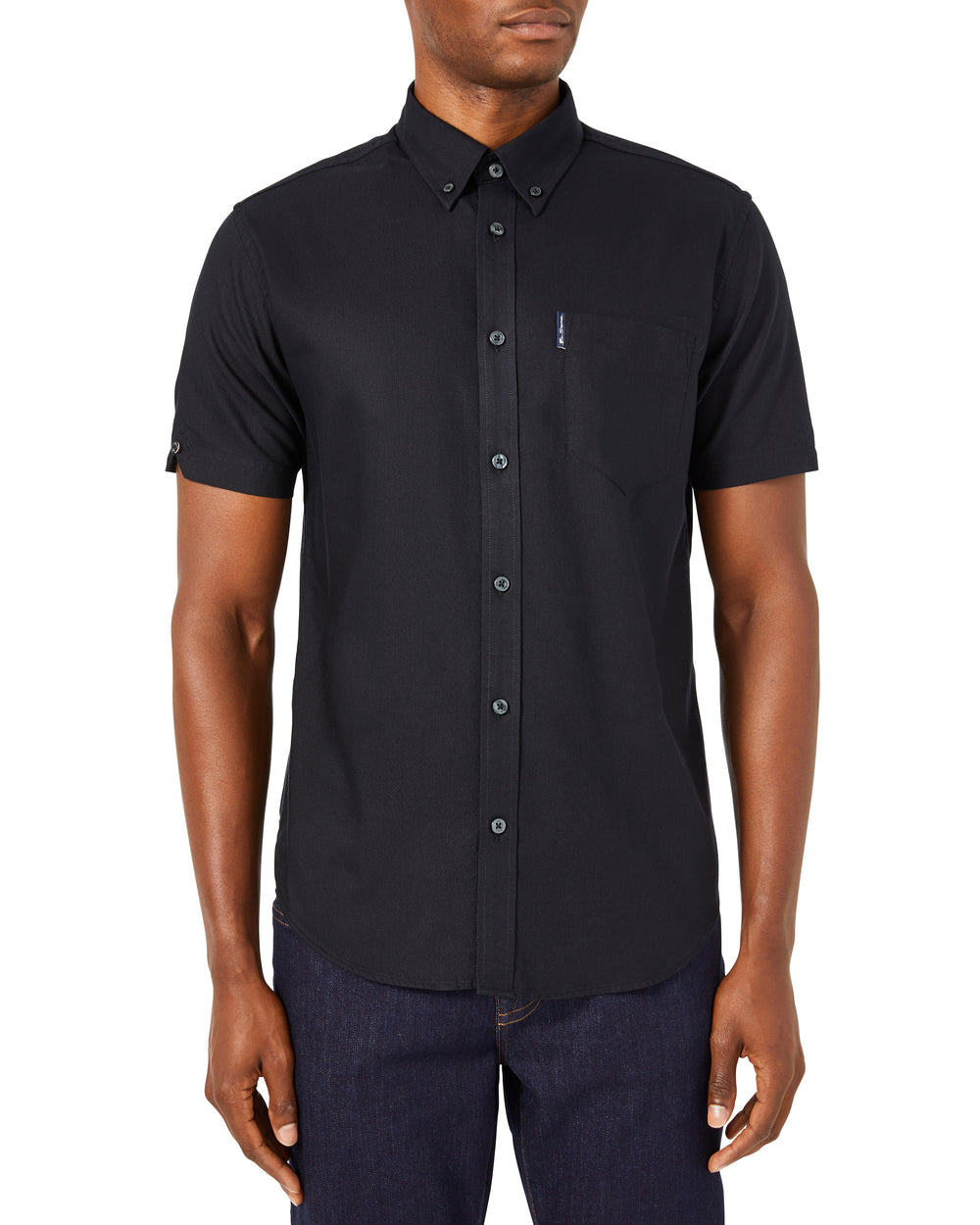 Short-Sleeve Signature Oxford Shirt - Black
