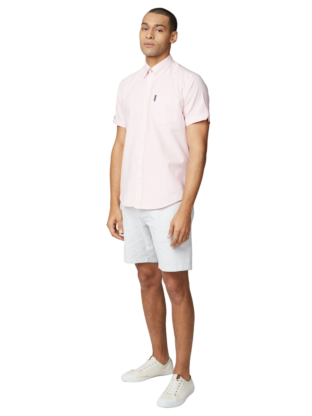 Short-Sleeve Signature Oxford Shirt - Light Pink