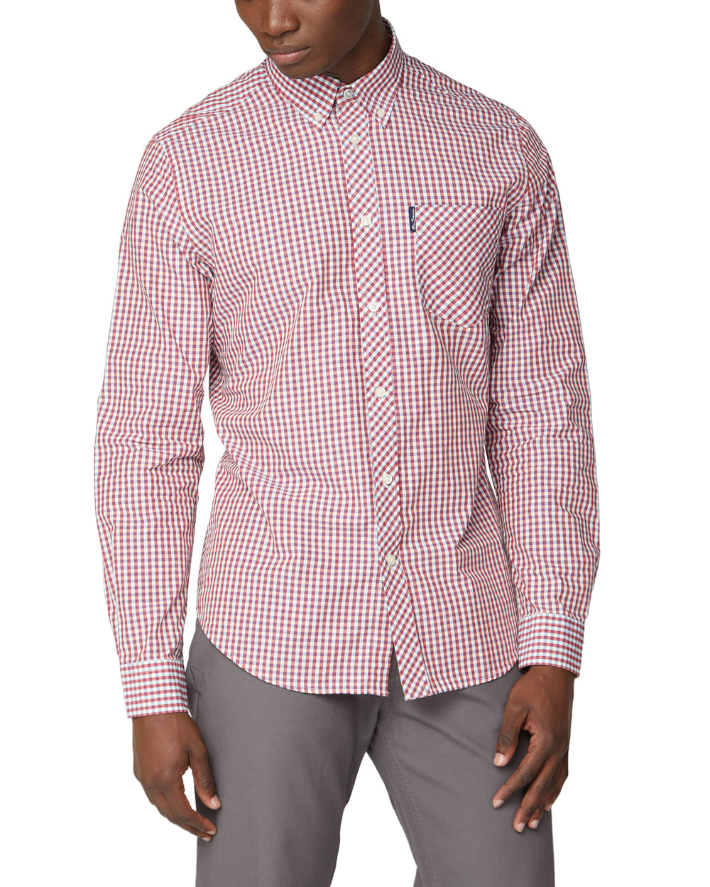 Long-Sleeve Signature Gingham Shirt - Red