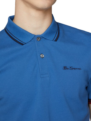 Organic Cotton Signature Polo Shirt - Blue