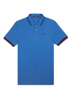 Organic Cotton Signature Polo Shirt - Blue