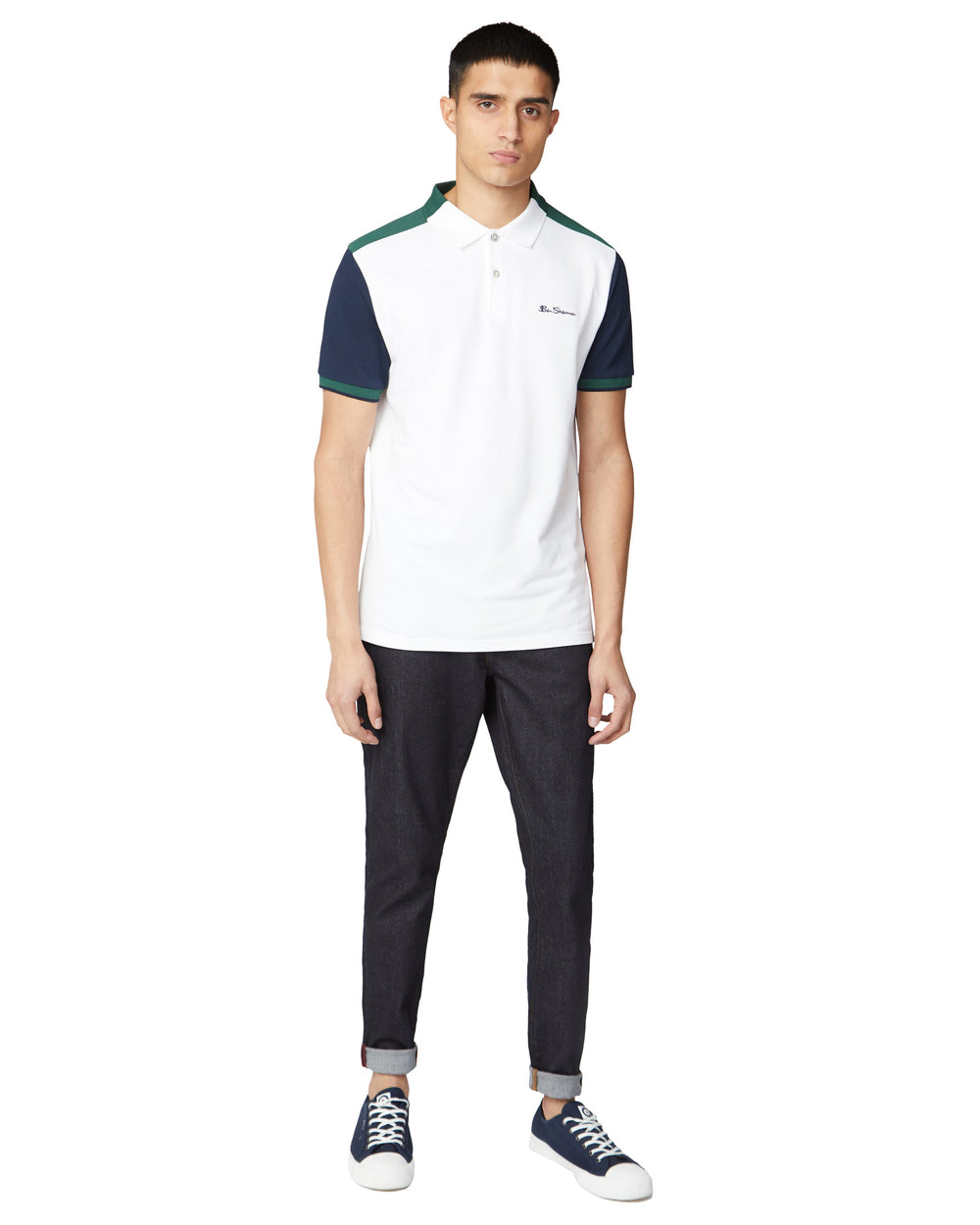 Colorblocked Polo Shirt - White - Ben Sherman
