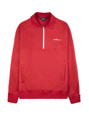 Mod Tape Tricot Quarter-Zip Pullover - Red