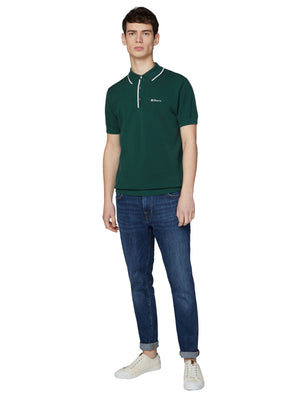 Textured Knit Polo Shirt - Trekking Green