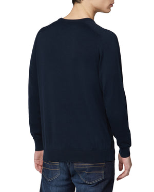Signature Cotton Crewneck Sweater - Dark Navy